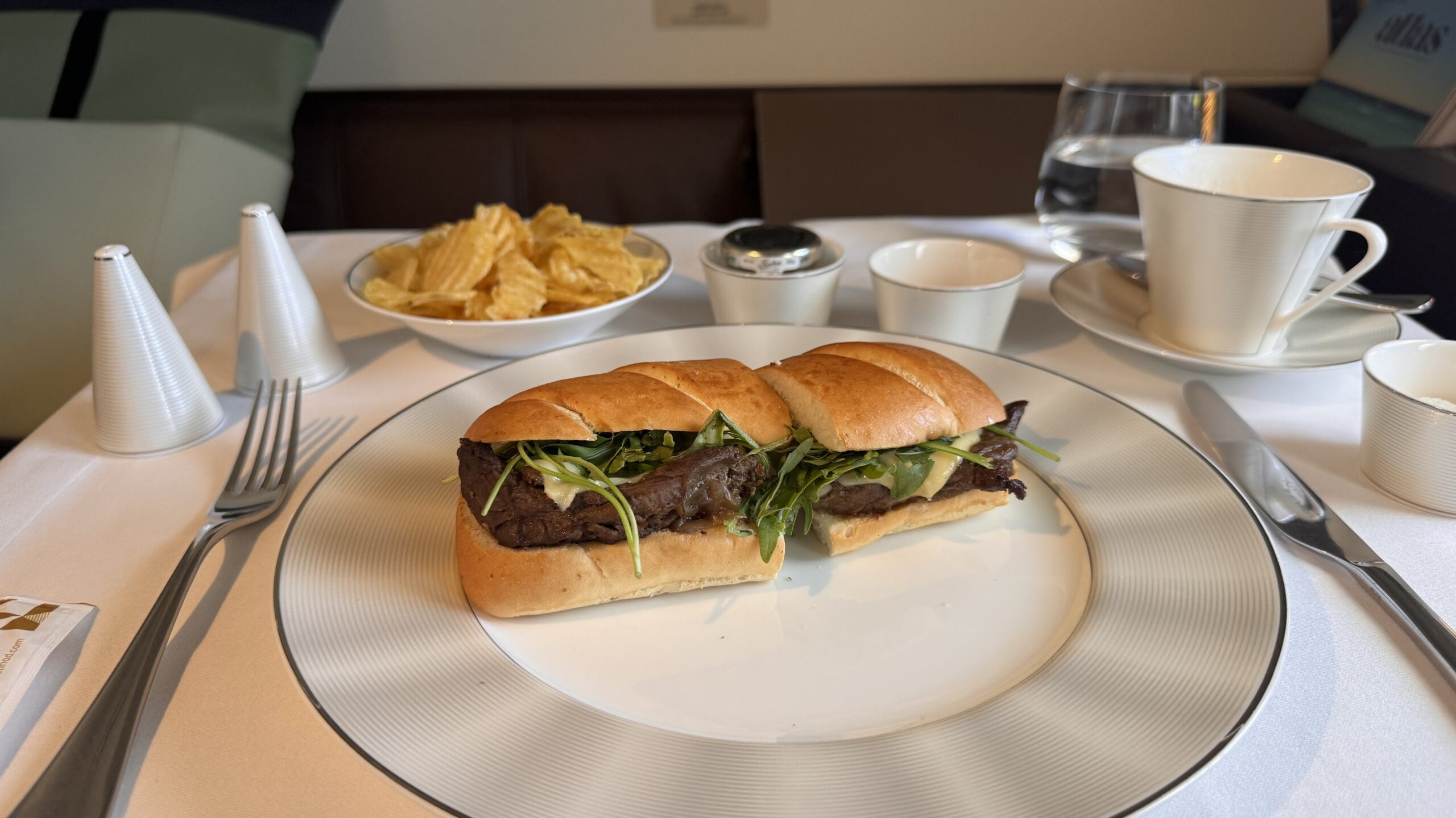 Etihad Steak sandwich from their anytime menu