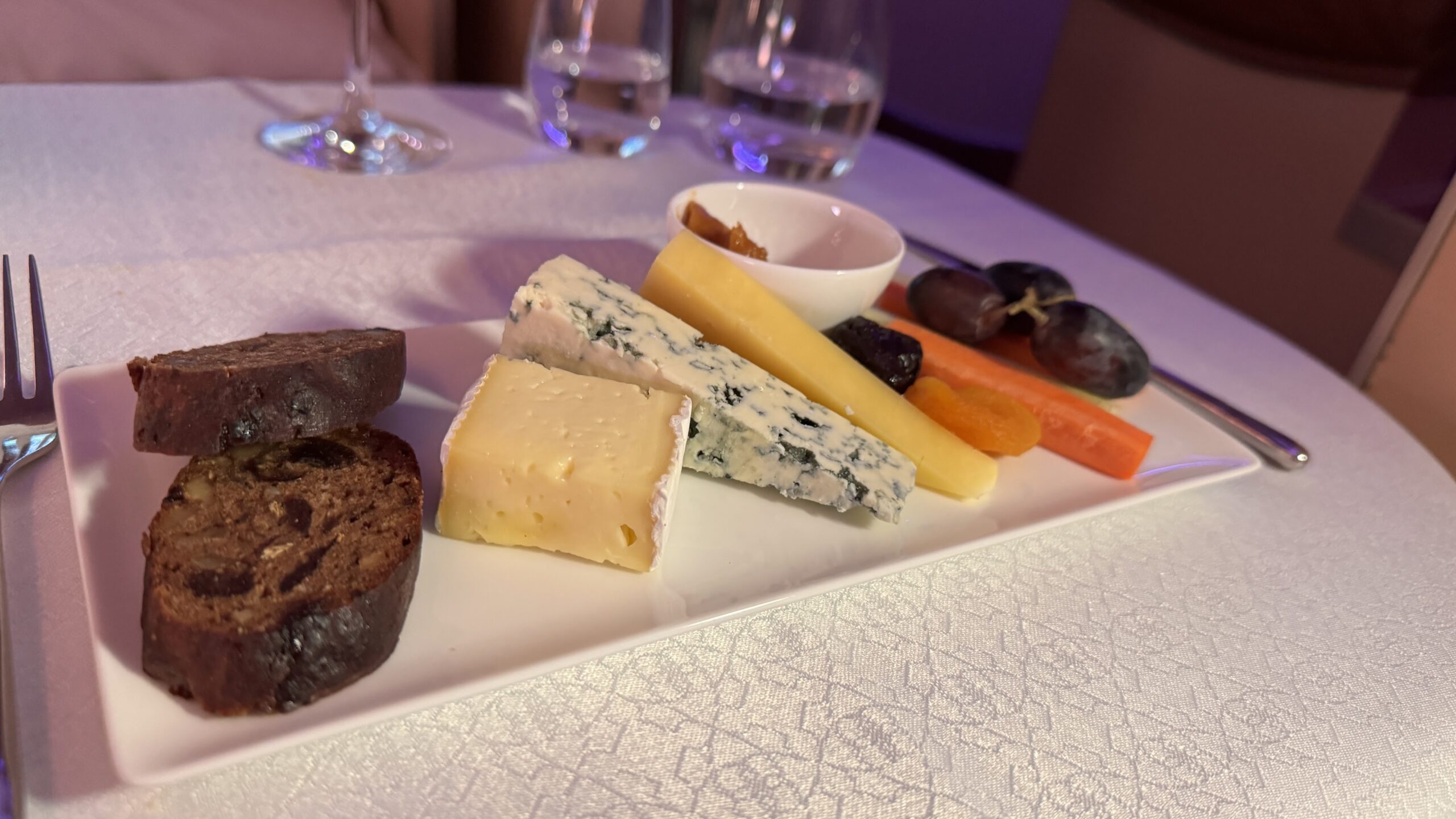 Oman air first class cheese plate