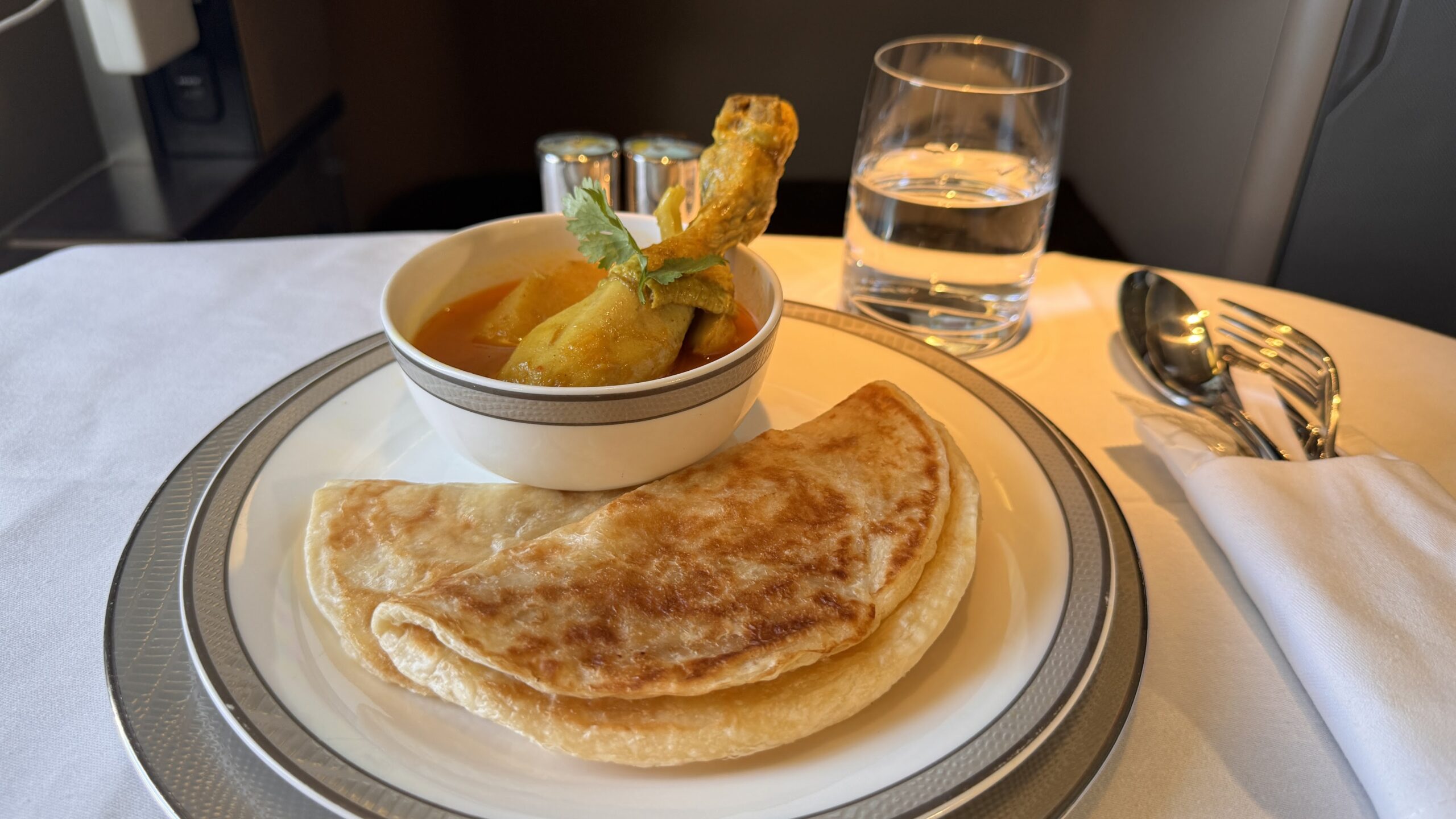 Singapore Airlines Anytime menu - Chicken Curry with Paratha