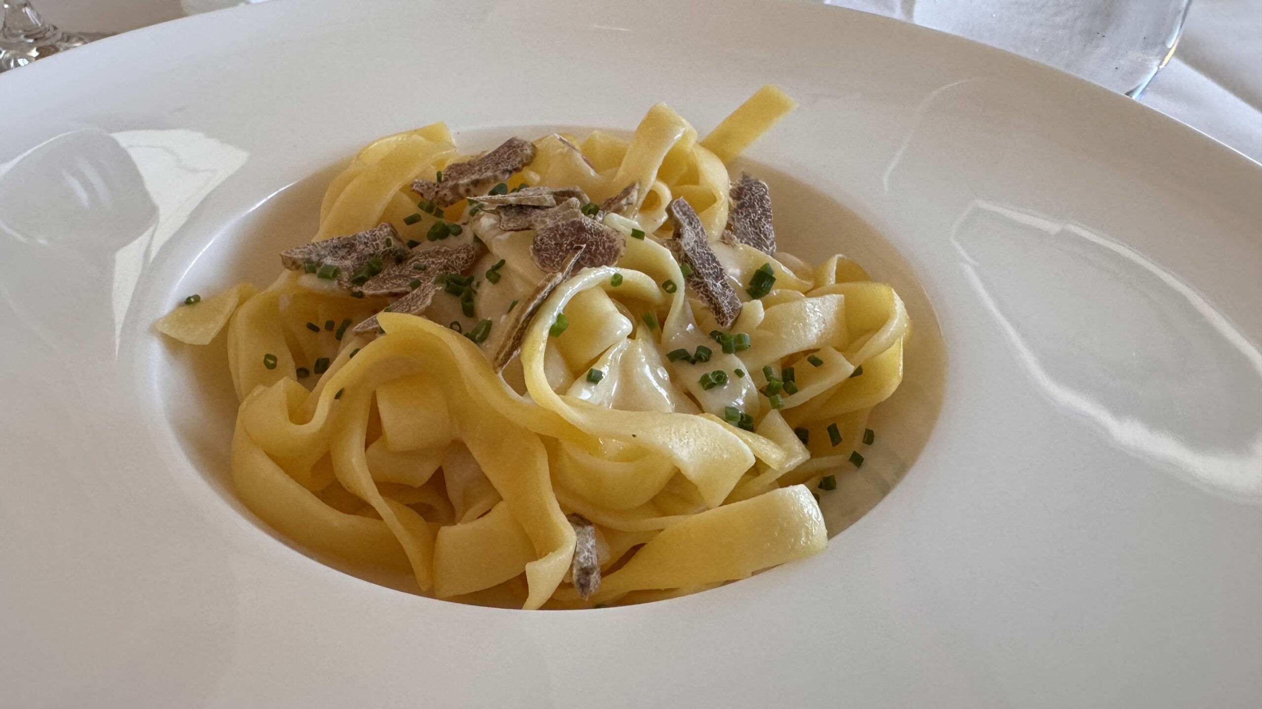 Swiss First Class Menu - Tagliatelle with white truffle 