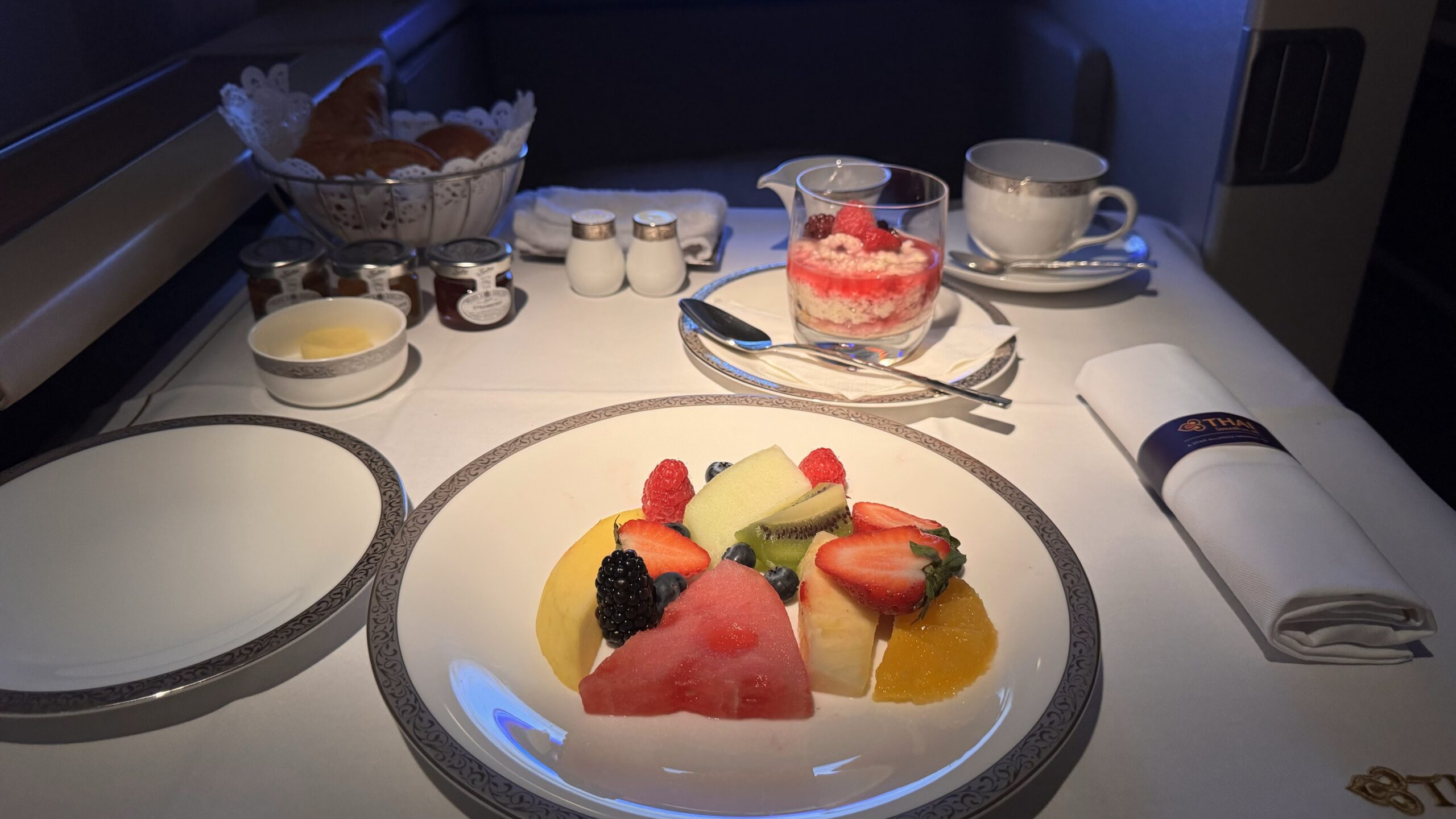 Thai Airways breakfast fruit platter